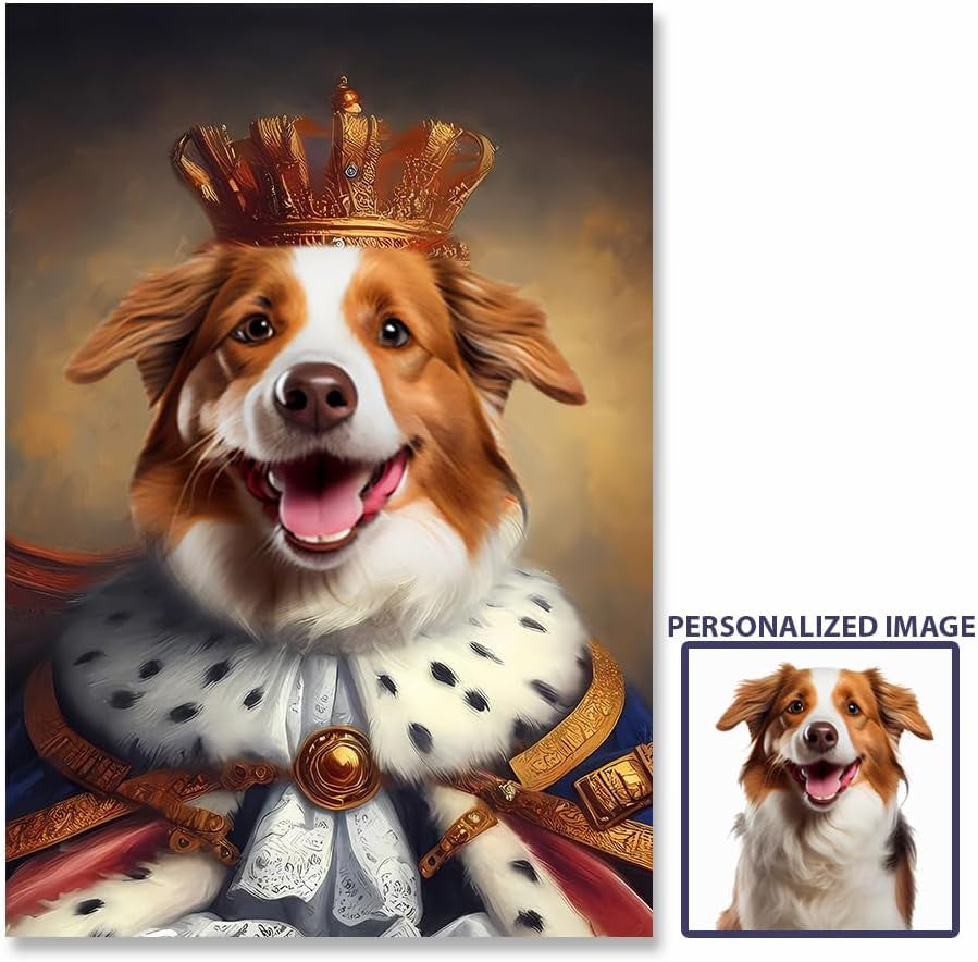 The Great Boy Personalized Pet Photo Canvas Wall Art Decor, Custom Pet Portrait, Dog or Cat Photo Art