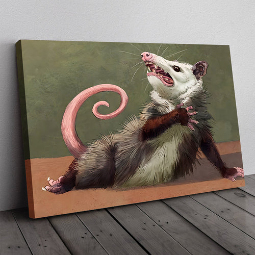 Opossum Funny Poster Canvas Wall Art, Animals Canvas Wall Art Decor