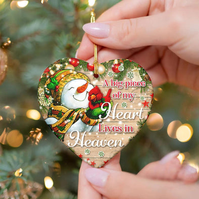 A Big Piece of My Heart Lives in Heaven Ceramic Heart Ornament