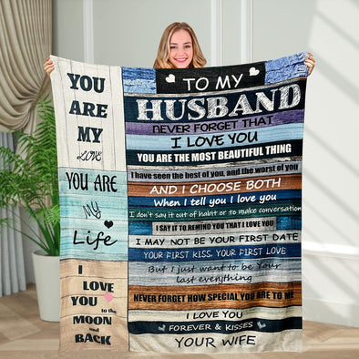 To My Husband You Are My Love Fleece Blanket