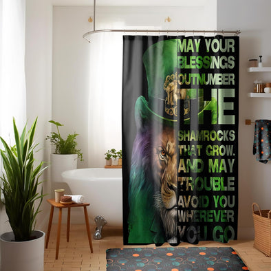 Lion King May Your Blessings Outnumber Shower Curtain Set - St. Patrick's Day Shower Curtain