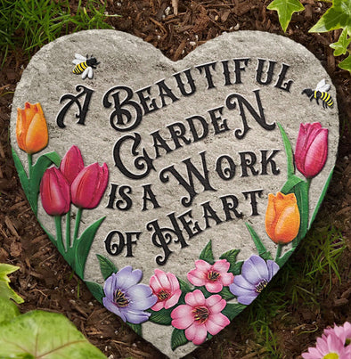 A Beautiful Garden is A Work Of Heart Tulip Garden Stone