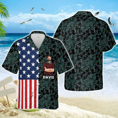 American Dad 4th Of July Dad Personalized Hawaiian Aloha Shirts - Gift for Father's Day