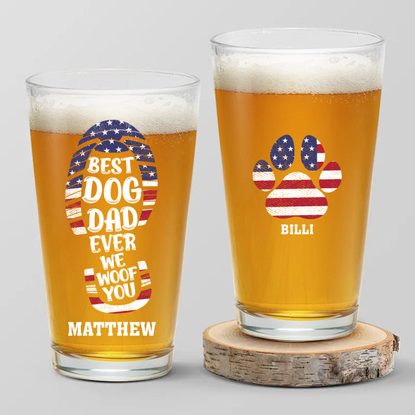 Best Dog Dad Ever Personalized Beer Glass - Gift For Father's Day