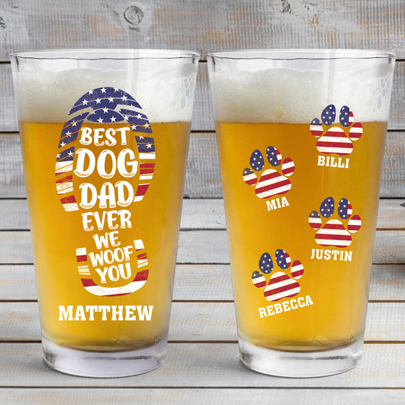 Best Dog Dad Ever Personalized Beer Glass - Gift For Father's Day