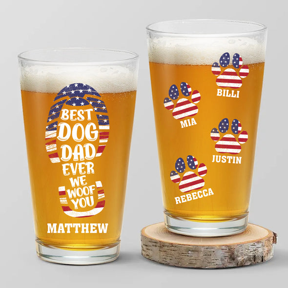 Best Dog Dad Ever Personalized Beer Glass - Gift For Father's Day