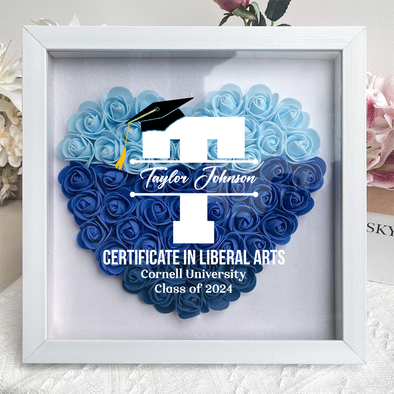 Class Of 2024 Graduation Flower Shadow Box - Gift For Graduation Day
