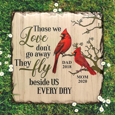 Personalized Those We Love Don't Go Away Dad & Mom In Heaven Memorial Stone