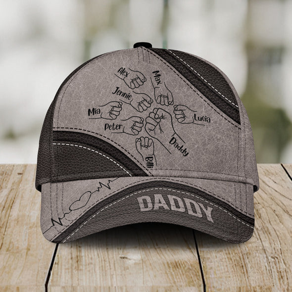 Daddy's Team Fist Bump Personalized Classic Cap - Gift For 1st Father's Day