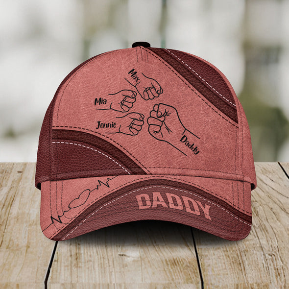 Daddy's Team Fist Bump Personalized Classic Cap - Gift For 1st Father's Day