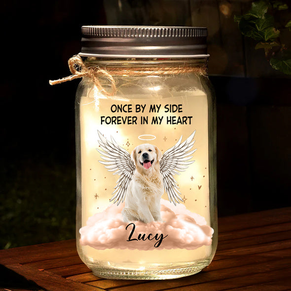 Personalized Forever In My Heart 16oz Mason Jar Light - Sympathy Gift For Pet Lovers