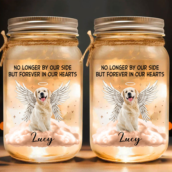 Personalized Forever In My Heart 16oz Mason Jar Light - Sympathy Gift For Pet Lovers