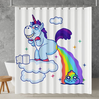 Funny Unicorn Kids Shower Curtain Set