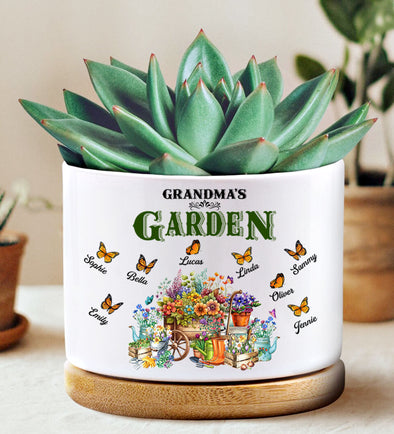 Personalized Grandma's Garden Butterfly Plant Pot