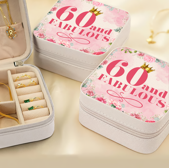 Personalized Years Fabulous Birthday Gifts Jewelry Box - Travel Jewelry Case Gift For Mom, Bride, Aunt, Friends