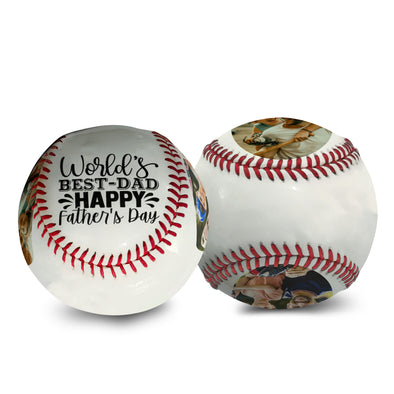 Personalized Photo World's Best Dad Baseball Ball