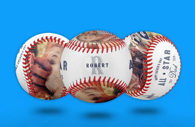 Personalized Photo All Star Dad Father's Day Baseball Ball