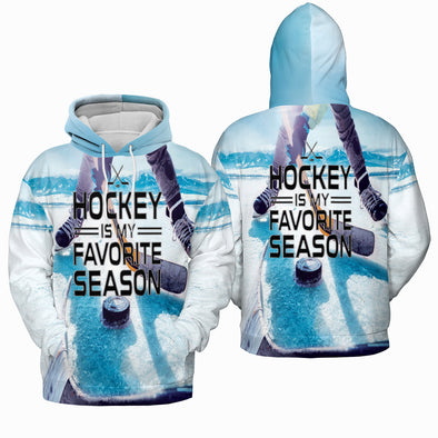 Hockey Is My Favorite Season Blue Rink All-Over Print Hoodie