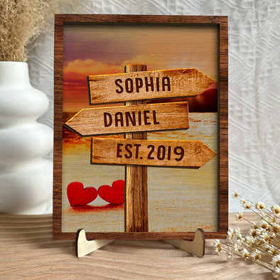I Love You Personalized Wooden Plaque With Stand - Gift For Couple, Wife, Husband