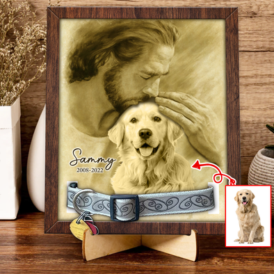 Personalized Jesus Hug My Dog Memorial Pet Loss Sign