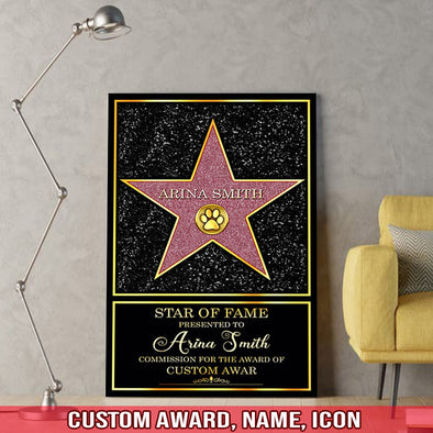 Personalized Star Of Fame Family Gift Wall Art Canvas