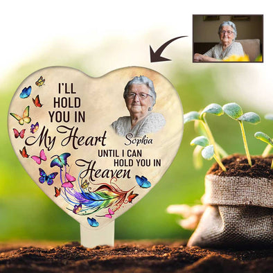 Personalized I'll Hold You In My Heart Garden Plaque Stake