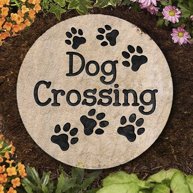 Dog/ Cat Crossing Garden Stone - Stepping Stone, Garden Decor