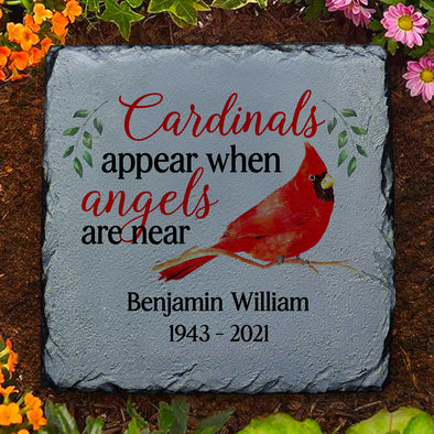 Personalized Cardinals Appear When Angels Are Near Sympathy Remembrance of Dad Mom Memorial Stone