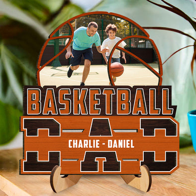 Personalized Basketball Dad Wooden Plaque - Gift For Sport Fans, Father's Day