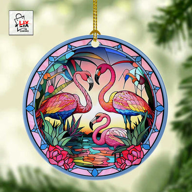 Flamingo Ceramic Ornament - Christmas Tree Decoration