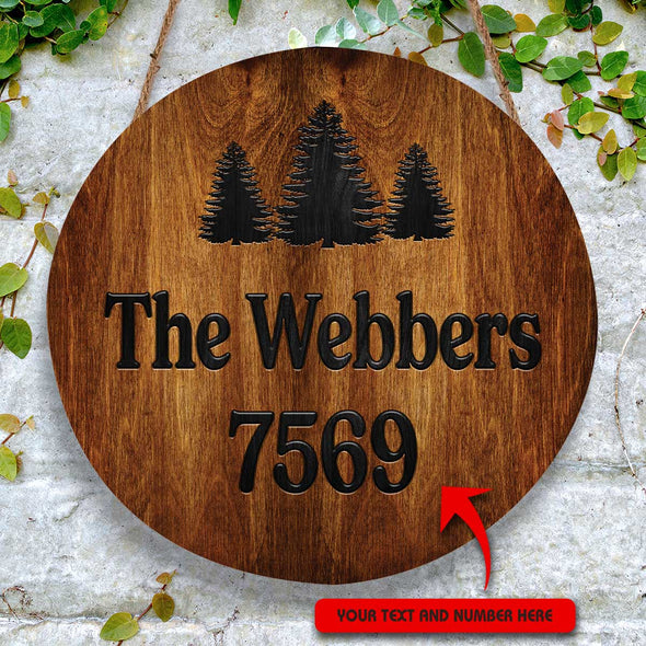 Personalized Round Wood Sign - Home Decor