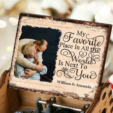 Personalized My Favorite Place In All The World Music Box - Gift For Couples, Husband Wife