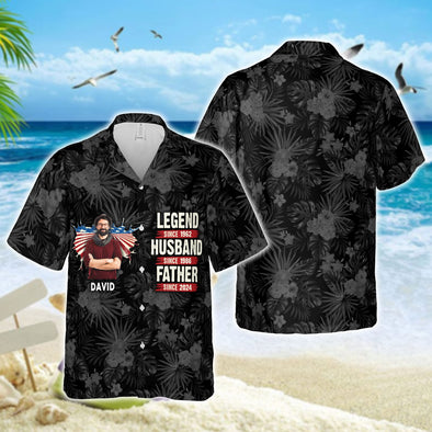 Legend Husband Father Personalized Hawaiian Aloha Shirts - Gift for Father's Day