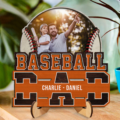 Personalized Baseball Dad Wooden Plaque - Gift For Sport Fans, Father's Day