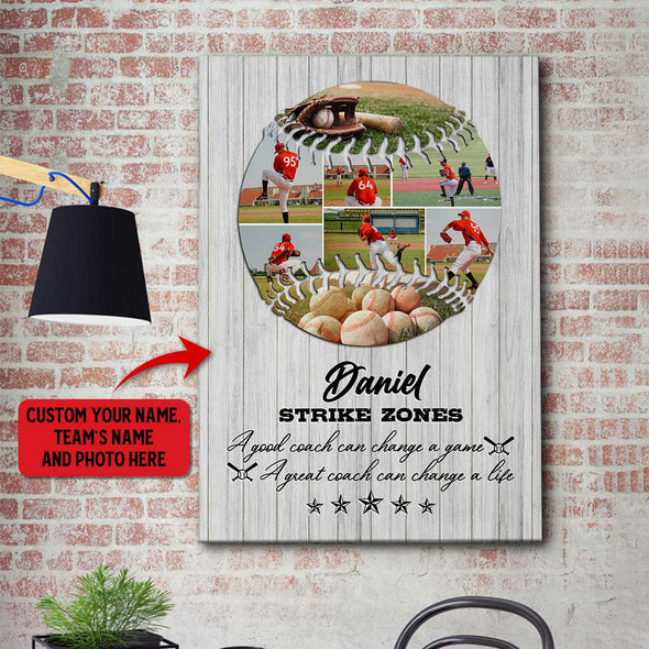 Custom Baseball Coach Canvas Wall Art - Gift For Coach