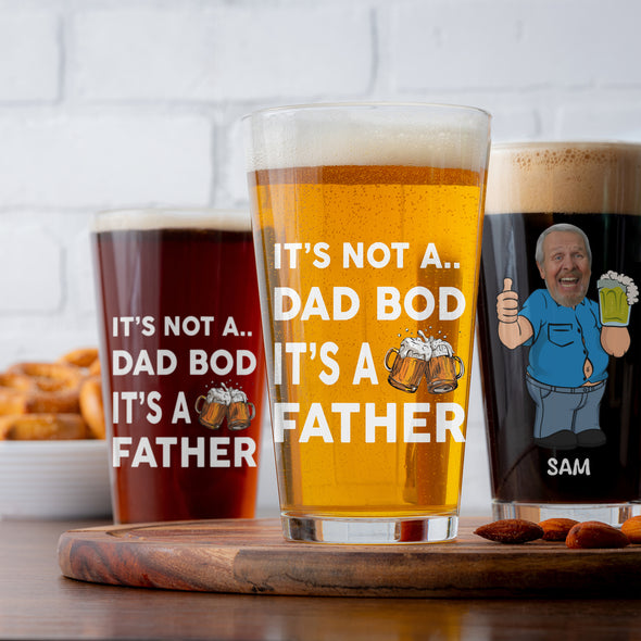 It's Not A Dad Bod Personalized Beer Glass - Gift For Father's Day, Beer Lovers