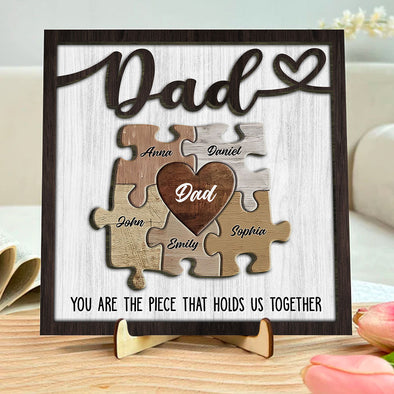 Personalized Dad You Are The Piece Wooden Plaque With Stand - Gift For Father's Day
