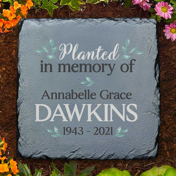 Personalized Planted In Memory Sympathy Remembrance of Dad Mom Memorial Stone