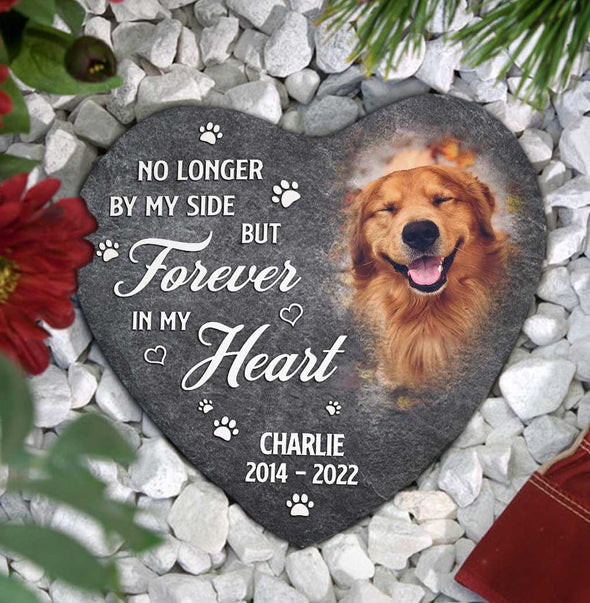Personalized No Longer By My Side But Forever In My Heart Dog Memorial Stone