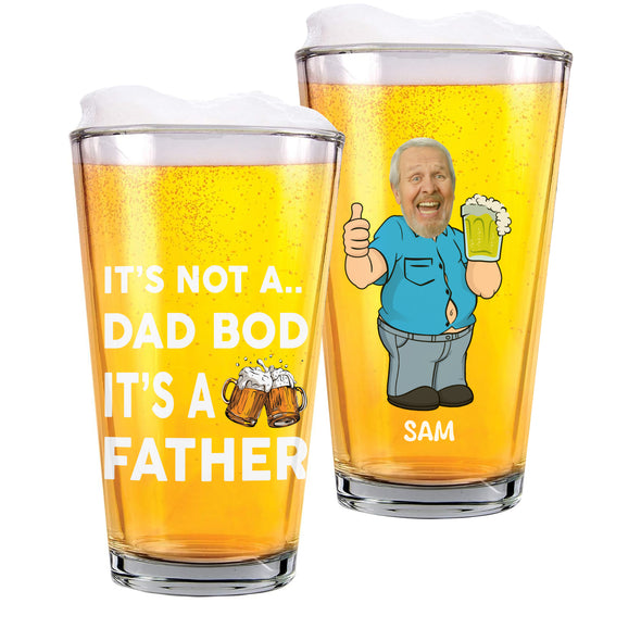 It's Not A Dad Bod Personalized Beer Glass - Gift For Father's Day, Beer Lovers