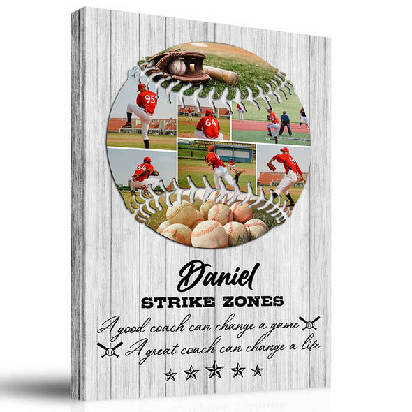 Custom Baseball Coach Canvas Wall Art - Gift For Coach