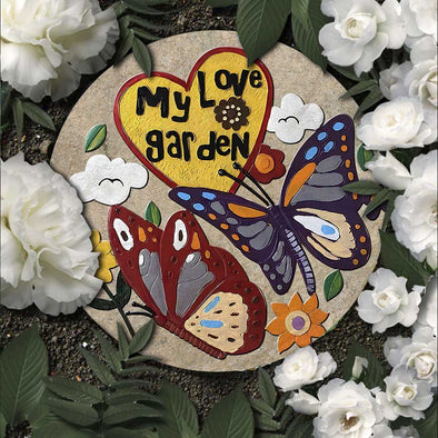 My Love Garden Stone - Stepping Stone, Decorative Stone for Garden