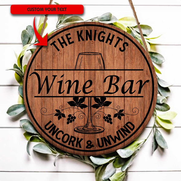 Personalized Whiskey/ Wine/ Cocktail Bar Round Wood Sign