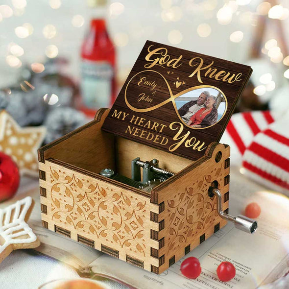 Personalized God Knew My Heart Music Box - Gift For Couples, Husband Wife