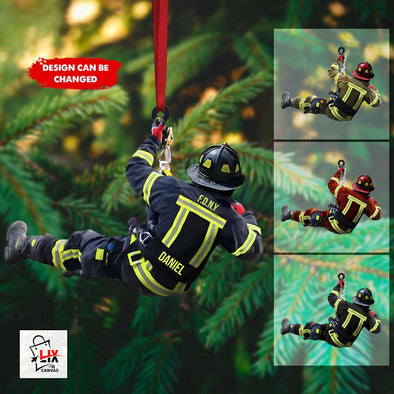 Custom Firefighter Ornament - Keepsake Christmas Gift, Christmas Tree Decor, Hanging Car, Keychain