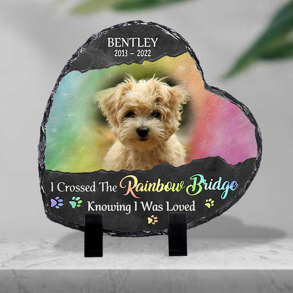 Customized I Crossed The Rainbow Bridge - Memorial Stone For Pet Loss