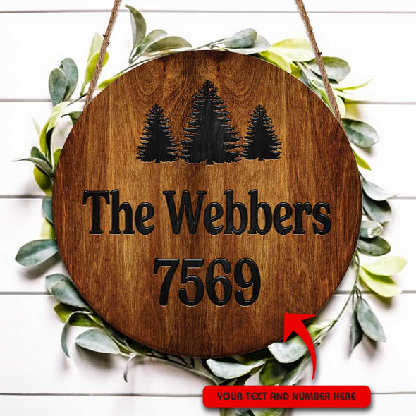 Personalized Round Wood Sign - Home Decor