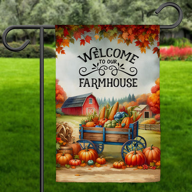 Welcome To Our Farmhouse Garden Flag - Gift For Farmer