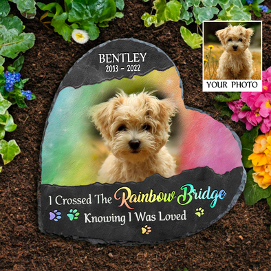 Customized I Crossed The Rainbow Bridge - Memorial Stone For Pet Loss
