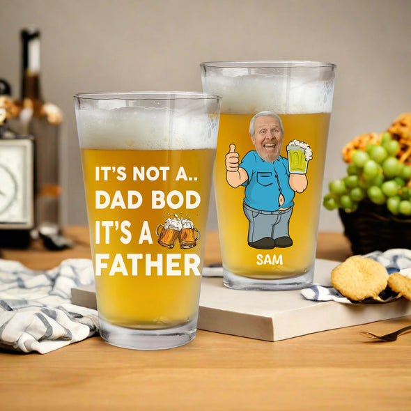 It's Not A Dad Bod Personalized Beer Glass - Gift For Father's Day, Beer Lovers